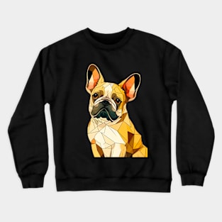 Geometric French Bulldog No. 1: Dark Background (on a no fill background) Crewneck Sweatshirt